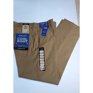 Haggar Mens Performance Comfort Flex Waistband Wrinkle Free Dress Pants Size 32